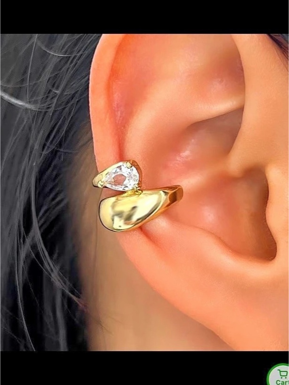 Gold & White Statement Earrings Like New